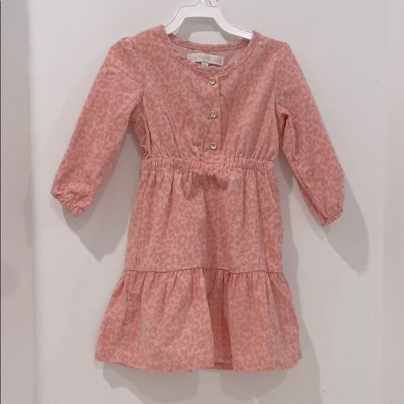 Rachel Zoe Pink Casual Sundress With Long Sleeves Pink Leopard Print Size 2T - Picture 1 of 5